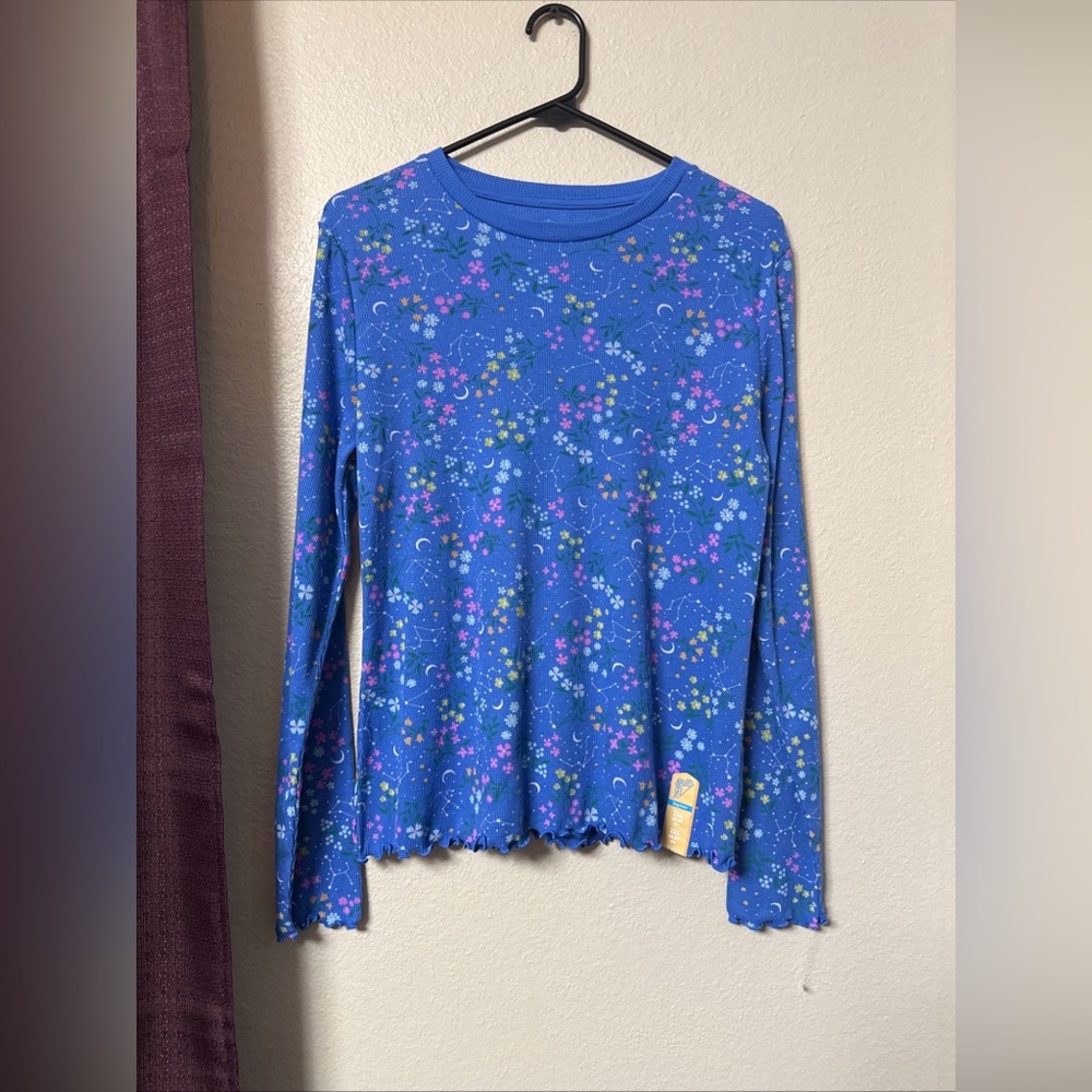 #749 ThereAbouts Teen Girls Floral Longsleeve Top Size 2 XL